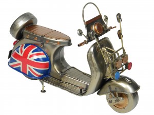 Union Jack Metal Scooter - Polished Metal 29cm