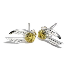 Official Sterling Silver Harry Potter Golden Snitch Stud Earrings