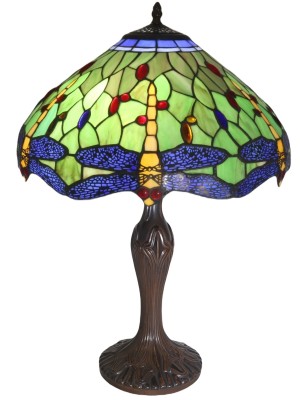 Dragonfly Tiffany Table Lamp (Large) + Free Bulbs