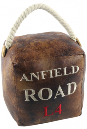 Square Faux Leather 'Anfield Road L4' Doorstop 