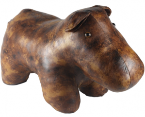 Giant Faux Leather Hippo Footstool - 84cm