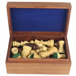 Shesham Chess Pieces In Box 20.4cm