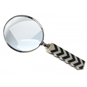 Art Deco Imitation Bone Zebra Magnifying Glass - 24cm