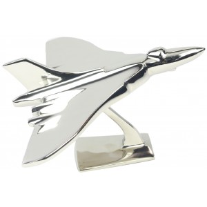 Small Vulcan Plane On Metal Stand Nickel Plated Aluminium - 21cm