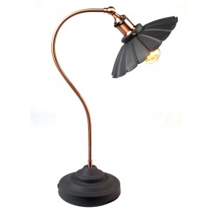 Daisy Lamp Matt Black - Copper Plated Arm  