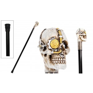 Steampunk Mechanical Skull Swagger Cane / Walking Stick