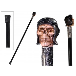 Pilot Skull Head Swagger Cane / Walking Stick