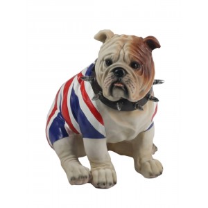 Bulldog Sitting (Union Jack) 22cm