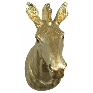 Gold Zebra Head Wall Art 46cm