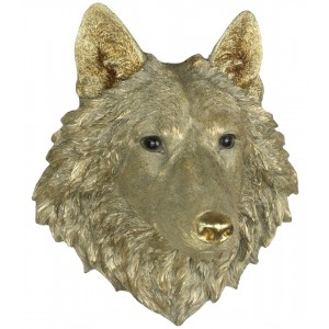 Gold Wolf Head Wall Art 46.5cm