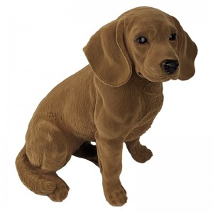 31.5cm - Floppy Eared Dog Sitting Flock Finish 