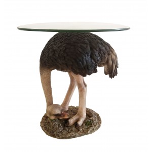 Ostrich Glass Top Table