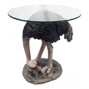 Ostrich Glass Top Table - 55cm
