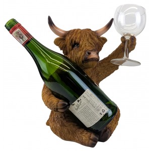Highland Cow Wine Holder 27cm