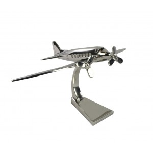 Dakota Plane Model Medium Nickel Plated Aluminium - 23cm