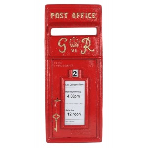GR Post Box Red (FRONT ONLY) - Wall Mount 60cm