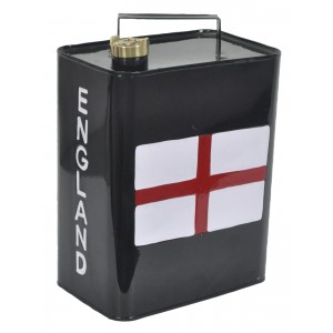 St George England Flag Black Oil Can 33cm