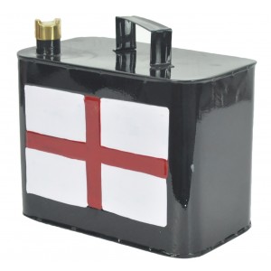 St George England Flag Black Oil Can Small 26cm