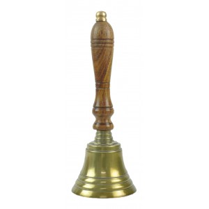 Bell With Wooden Handle (Brass Antique Finish) - 28cm