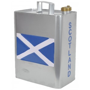 St Andrews Cross Scotland Flag Silver Oil Can 33cm