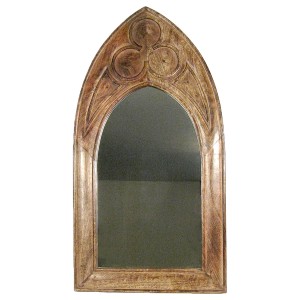 Mango Wood Arched Gothic Mirror (Large)