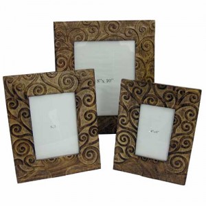 Mango Wood Tree of Life Design Photo Frames Set/3