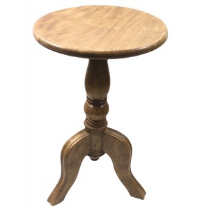Mango Wood Round Wine Side Table - 56cm