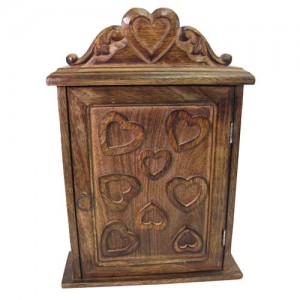 Mango Wood Key Box Heart Design