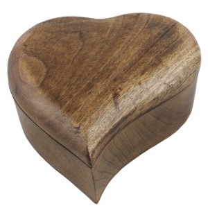 Mango Wood Heart Shaped Trinket Box