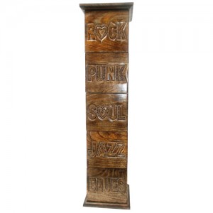 Mango Wood Music Design CD 5 Drawer Holder