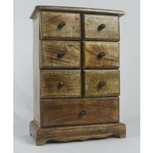 Mango Wood 7 Drawer Jewellery Trinket Chest