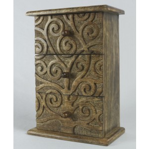 Mango Wood 3 Drawer Tree Of Life Chest