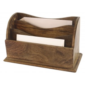 Mango Wood Large Plain Letter Rack