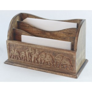 Mango Wood Elephant Letter Rack