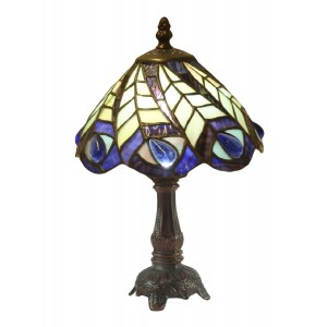 Peacock Tiffany Table Lamp - 30cm