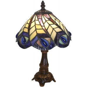 Peacock Tiffany Table Lamp - 30cm