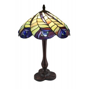 Peacock Tiffany Table Lamp - 43cm