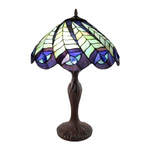 Peacock Tiffany Table Lamp - 58cm