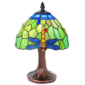 Dragonfly Tiffany Table Lamp 30cm  (Small) + Free Incandescent Bulb 