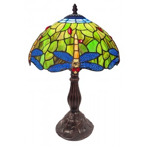 Dragonfly Tiffany Table Lamp 46cm (Medium) + Free Incandescent Bulb