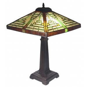 Pyramid Deco Style Tiffany Table Lamp - 62cm