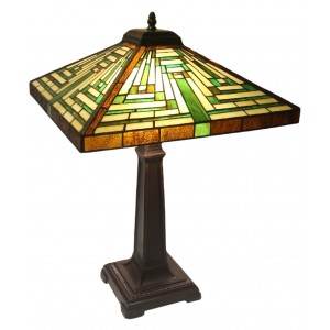 Pyramid Deco Style Tiffany Table Lamp - 62cm