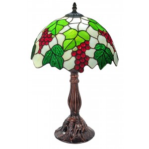 Grape Tiffany Table Lamp (Medium) 46cm + Free Incandescent Bulb