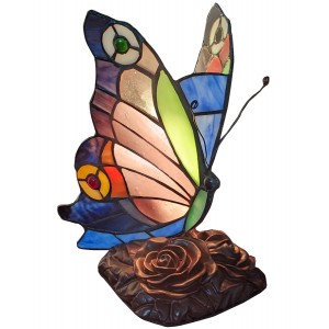 Butterfly Tiffany Table Lamp 23cm + Free Incandescent Bulb