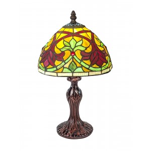 Fleur De Lys Tiffany Lamp 34cm (Small) + Free Incandescent Bulb