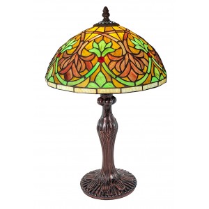 Fleur De Lys Tiffany Table Lamp 46cm (Medium) + Free Incandescent Bulb