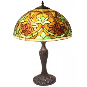 Fleur De Lys Tiffany Lamp 57cm (Large) + Free Bulbs