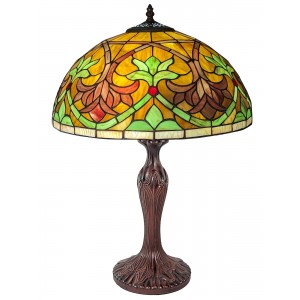 Fleur De Lys Tiffany Table Lamp 59cm (Large) + Free Incandescent Bulb