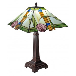 Mackintosh Tiffany Style Table Lamp 55cm (Large) + Free Incandescent Bulb
