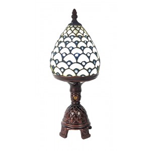 Pinecone Tiffany Table Lamp 33cm + Free Incandescent Bulb